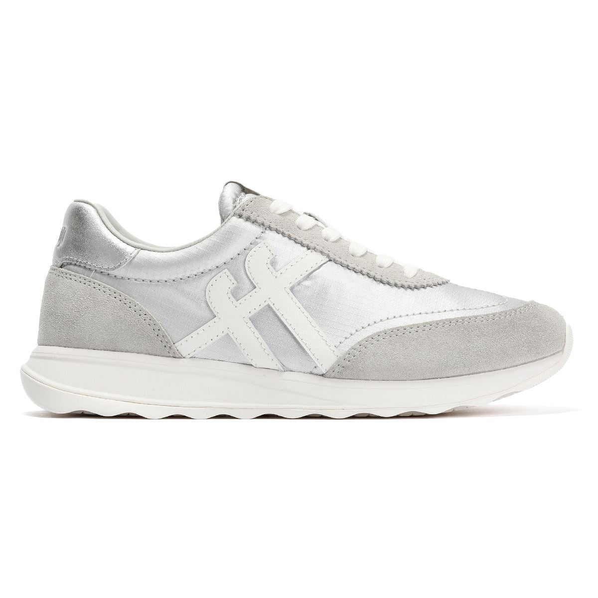 FitFlop Retro-Q FF Nylon Women's Silver/Urban White Trainers