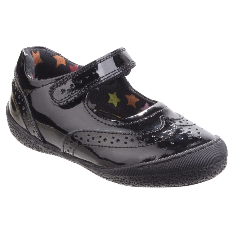 Hush Puppies Rina Junior Girls Black Patent Leather Shoes