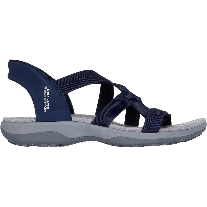 Skechers Reggae Slim Stretch Flex Textile Women's Navy Sandals