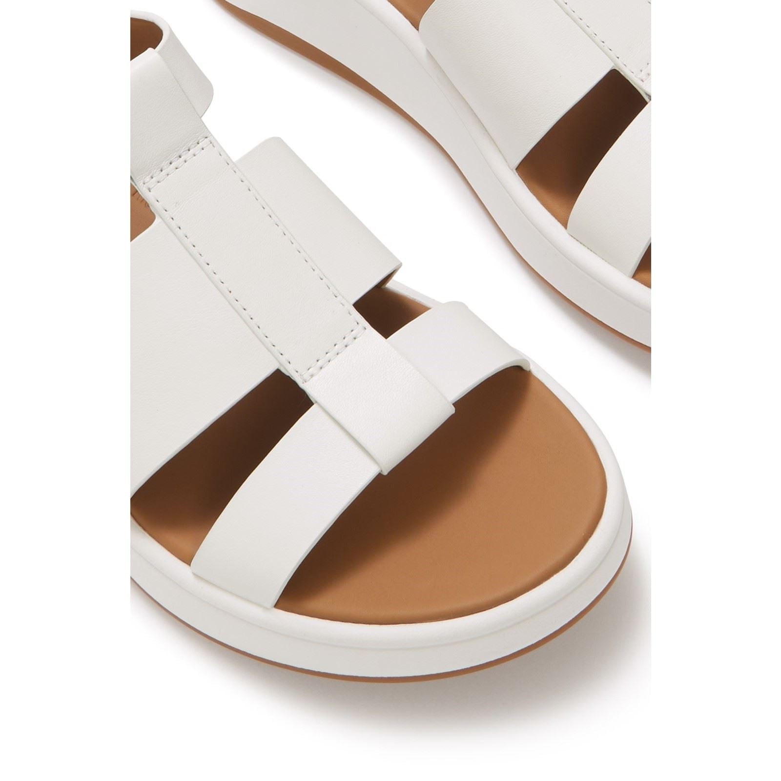 Fitflop F-Mode Fisherman Leather Women's Urban White Narrow Fit Sandals