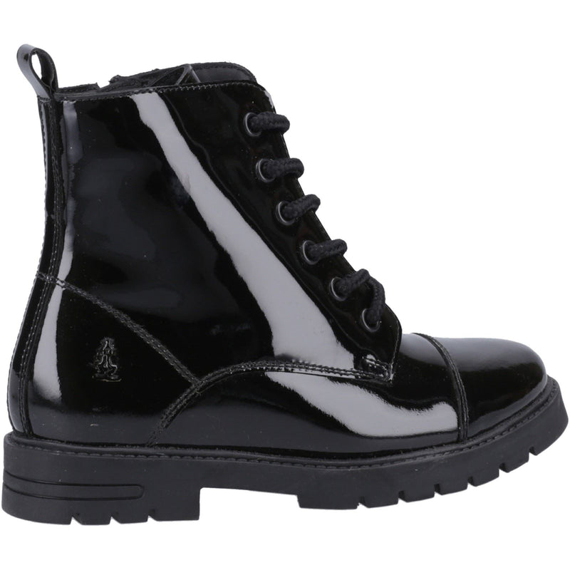 Hush Puppies Lauren Patent Leather Junior Black Boots