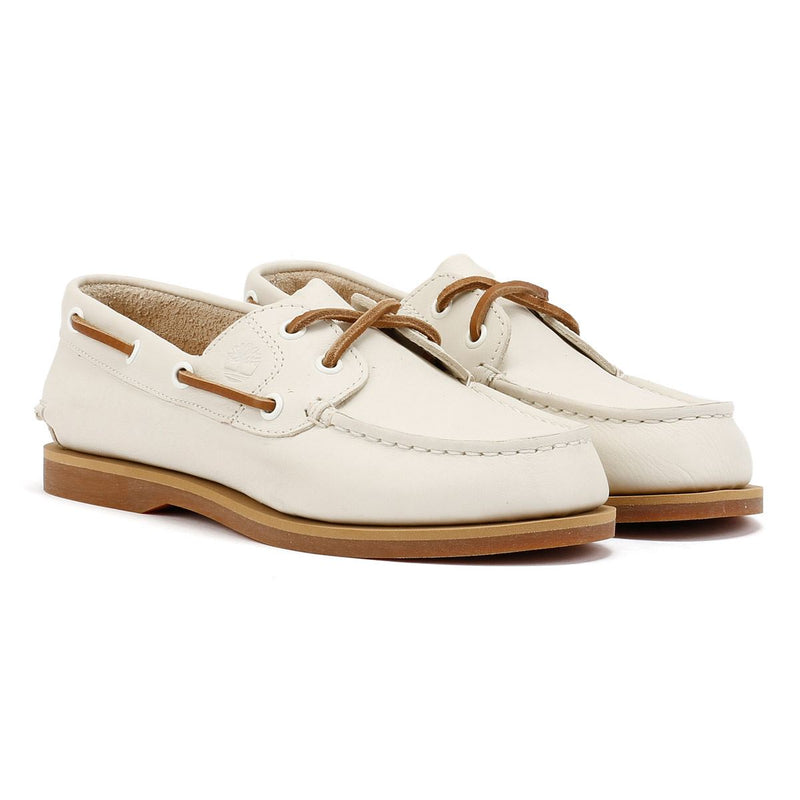 Timberland Classic 2 Eye Leather Women's Natural Boat Shoes