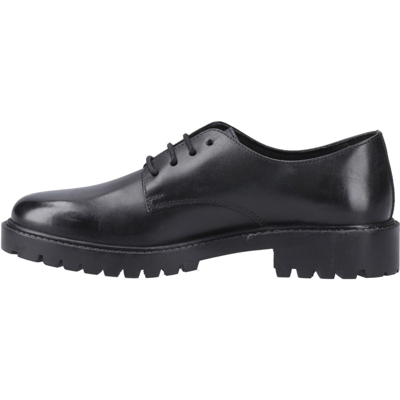 Hush Puppies Aubrey Lace Up Leather Youth Girl's Black Derby Shoes