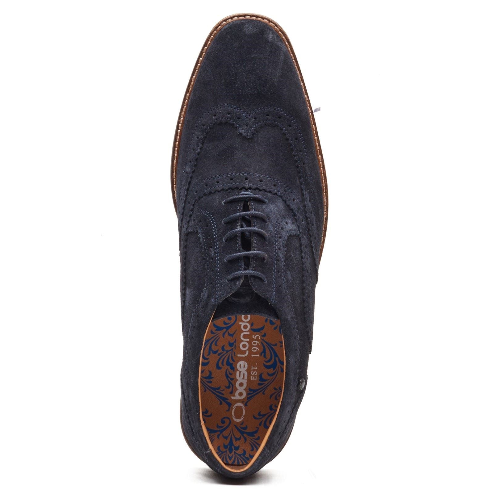 Base London Clarence Brogue Leather Men's Navy Brogues Shoes