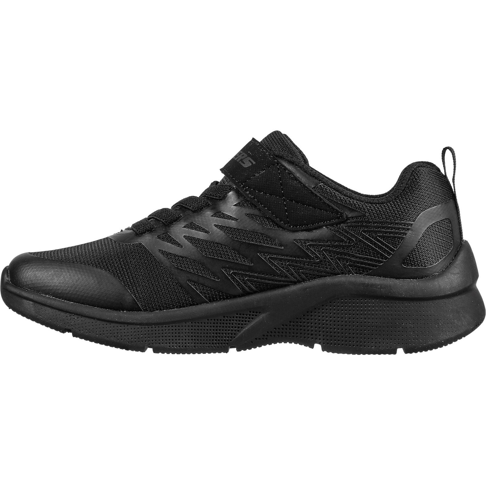 Skechers Microspec Texlor Synthetic Junior Black Trainers