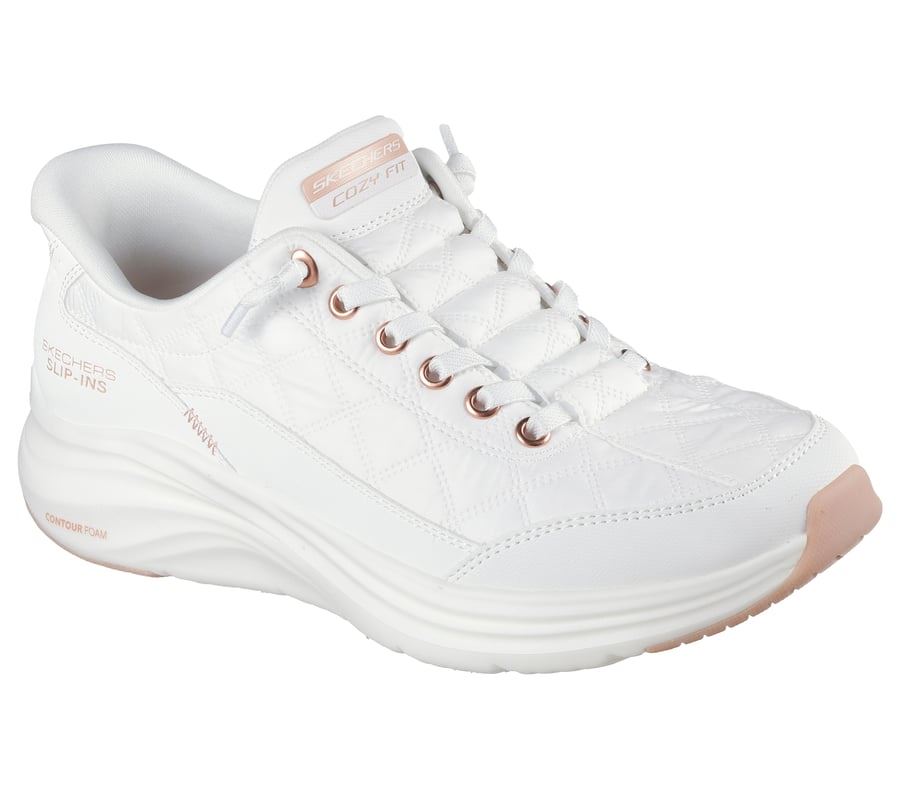 Skechers Slip-Ins Contour Foam Cozy Fit Women's White Trainers