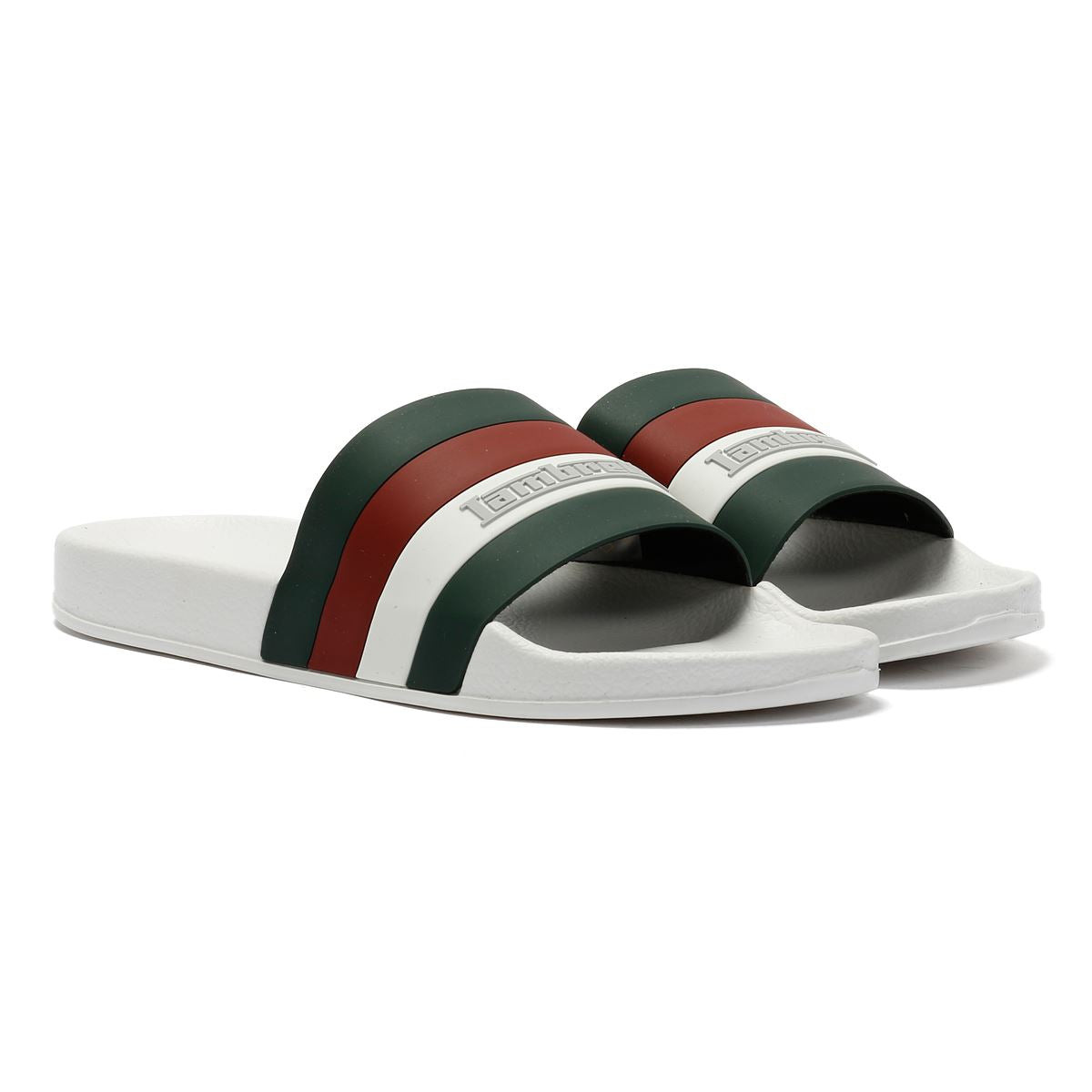 Lambretta Prince Men's White/Green Slides