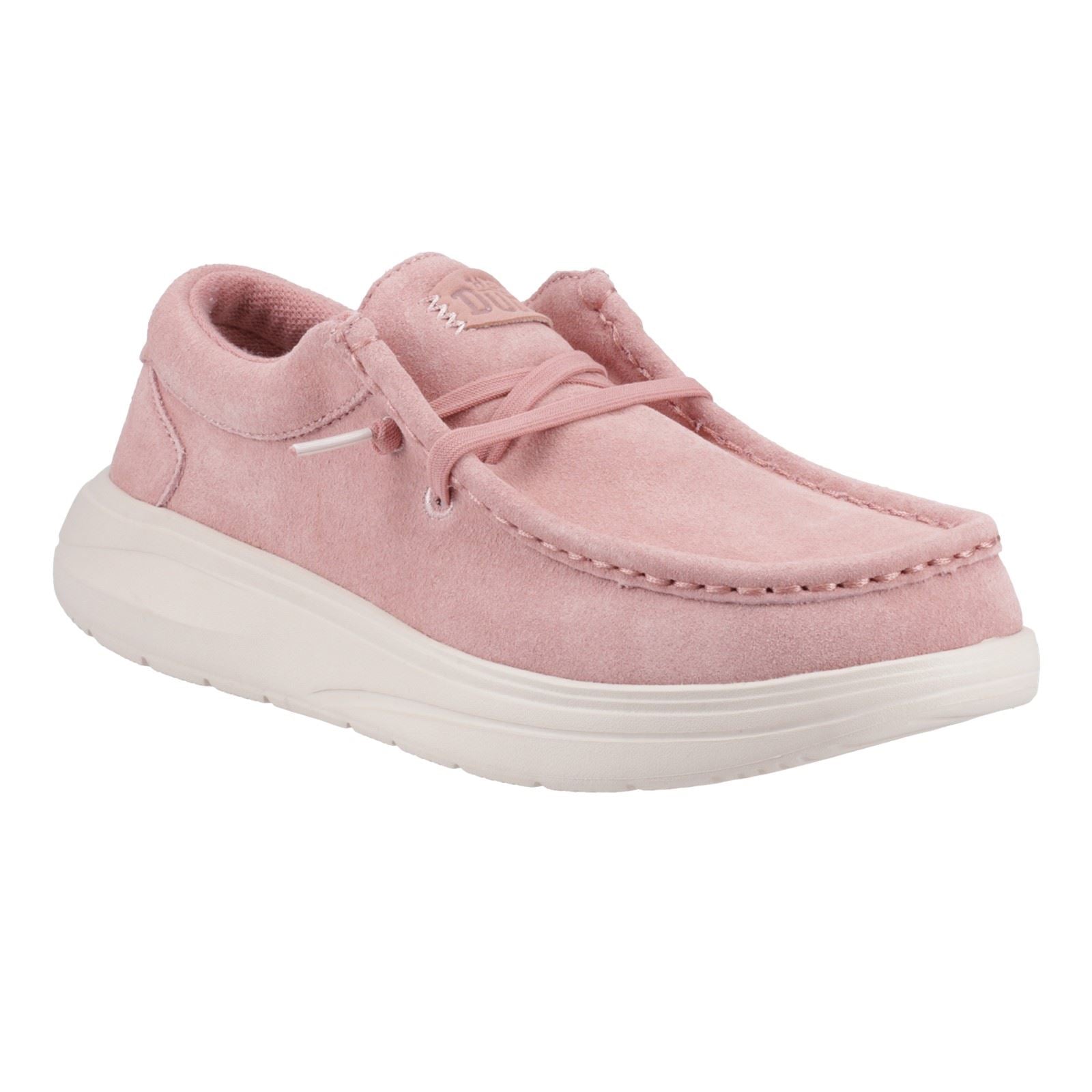 HEYDUDE Wendy COMF Suede Leather Women's Rose Pink/Whisper Pink Moccasins Shoes