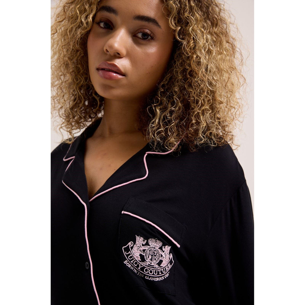 Juicy Couture Crest PJ Set Women's Black Pyjama Sets
