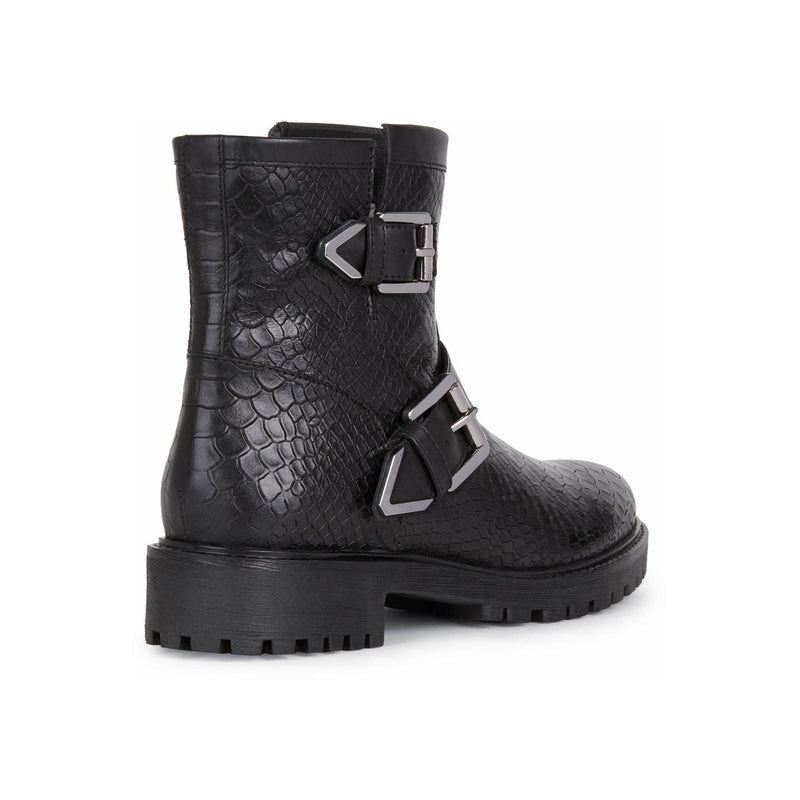 Geox Hoara Leather Bovine Nappa Women's Black Boots