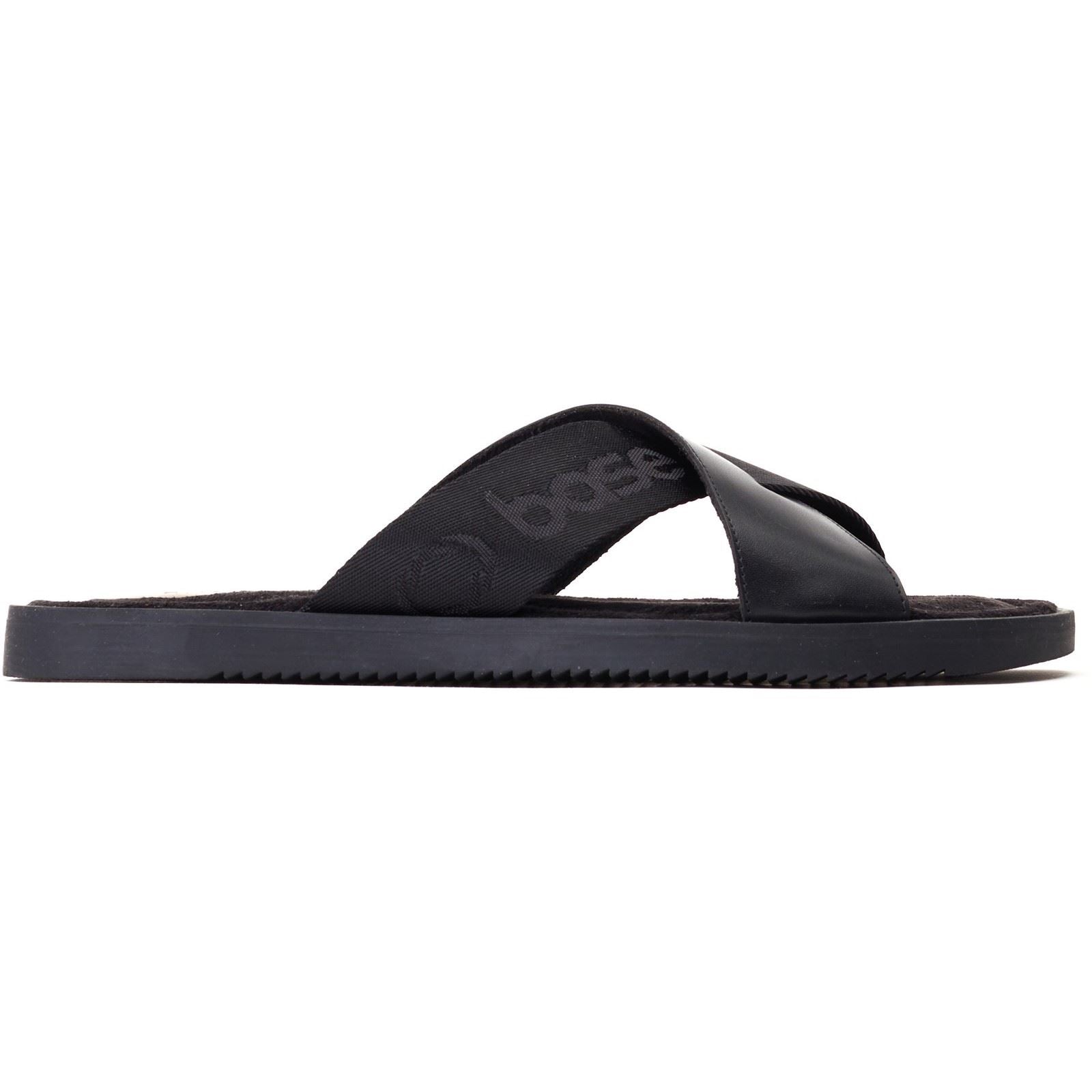 Base London Webb Leather Men's Black Sandals