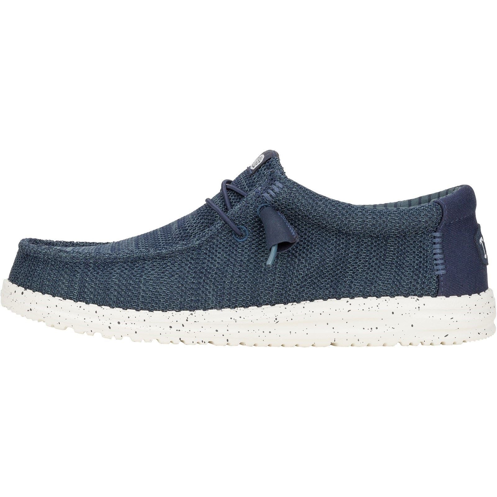 HEYDUDE Wally Stretch Mesh Synthetic Men's Navy Shoes