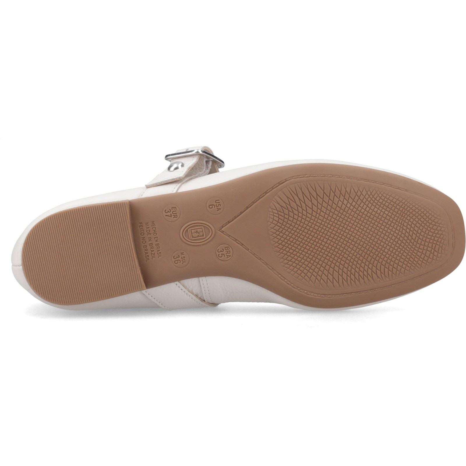 Hush Puppies Charlene Stud Ballerina Leather Women's Ivory Flats