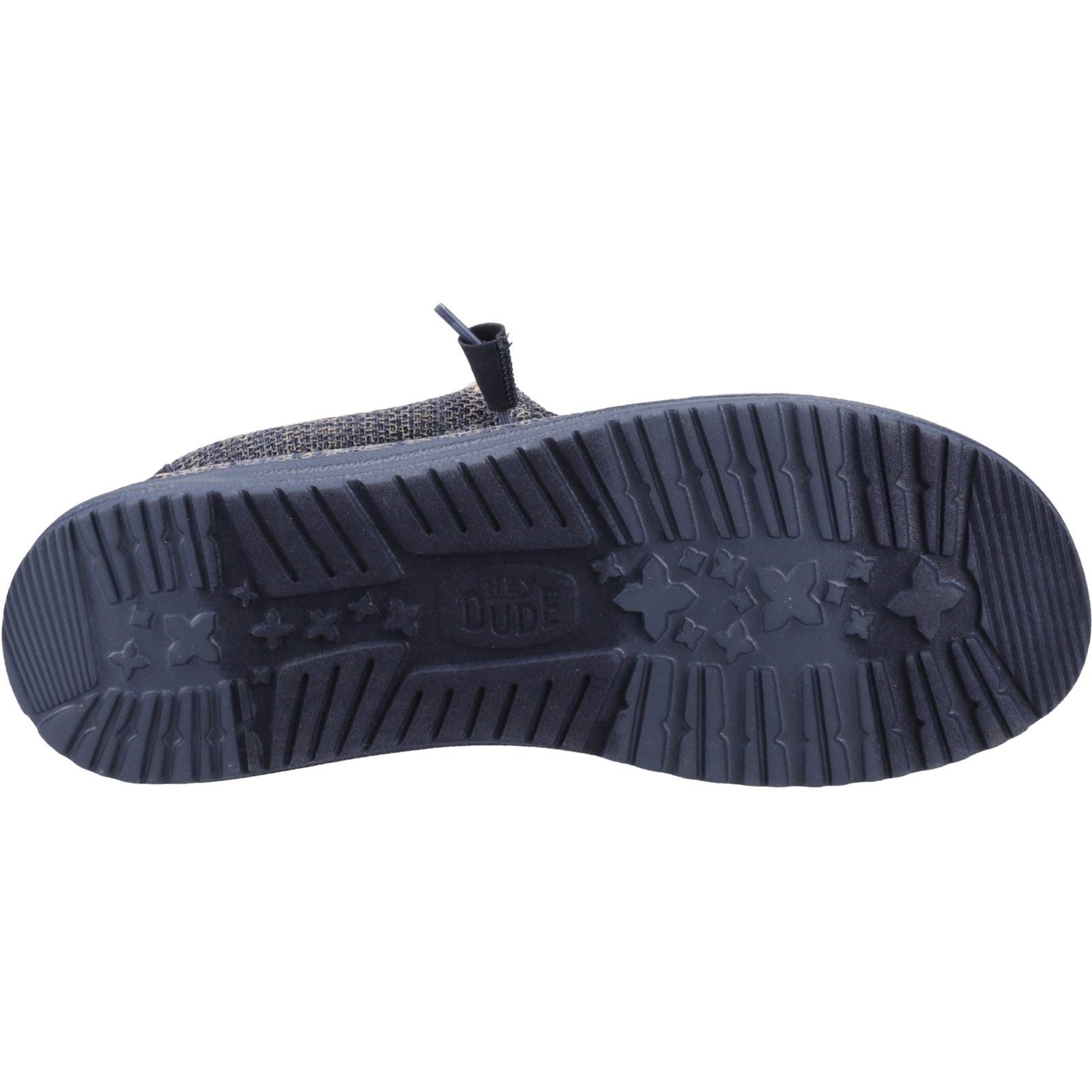 HEYDUDE Wally Stretch Mesh Synthetic Men's Navy Blazer Moccasins Shoes