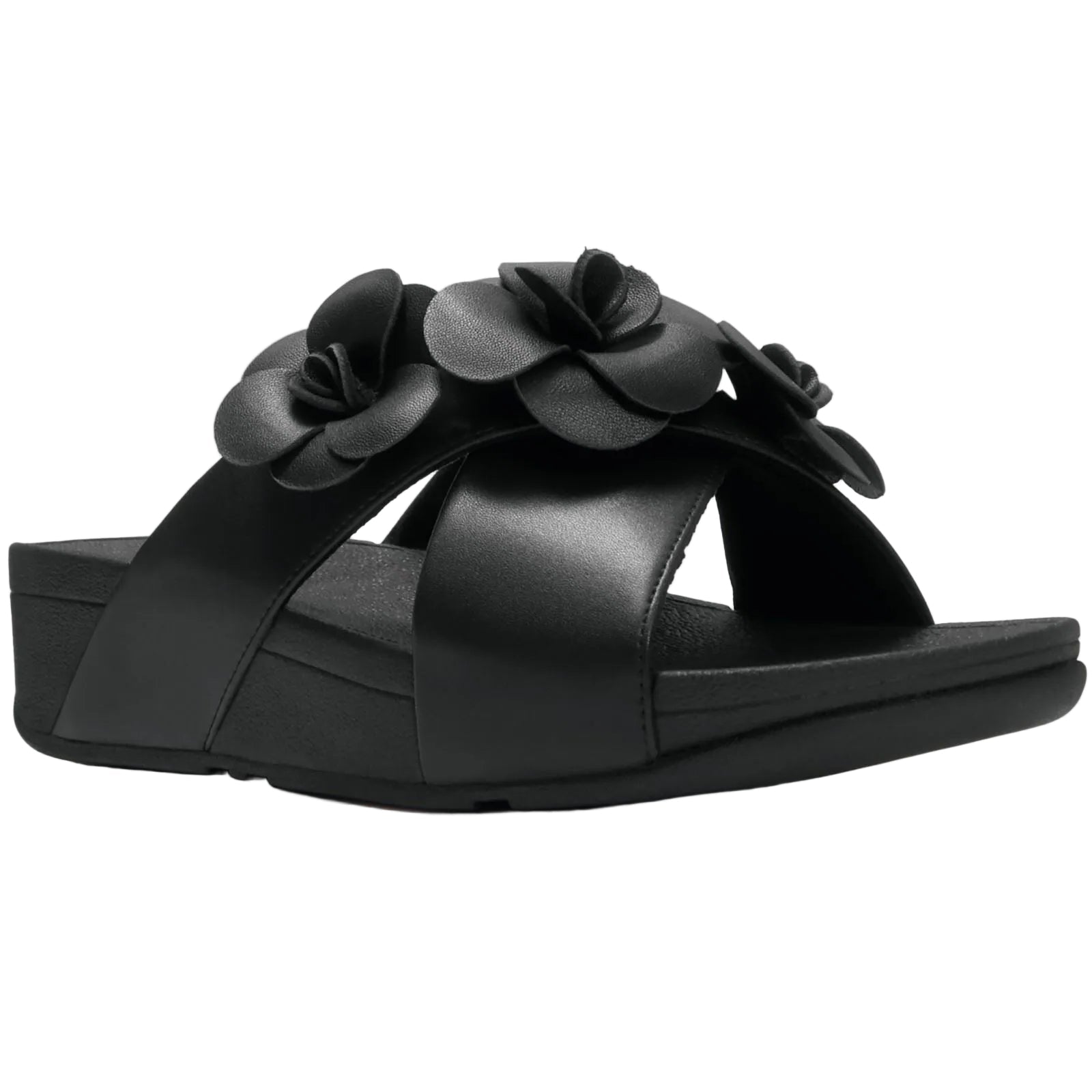 Fitflop Lulu Flower Polyurethane Women's Black Sandals