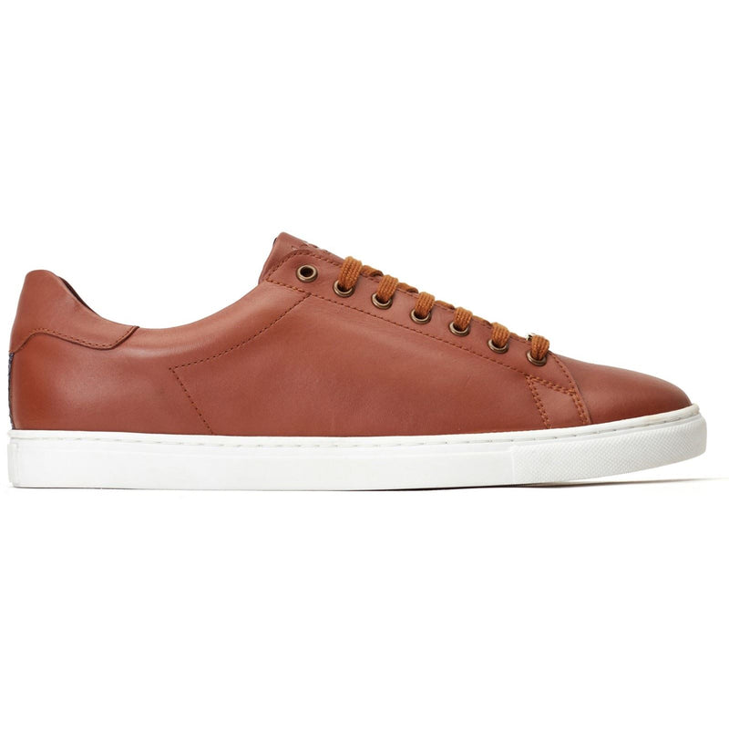 Base London Tucker Leather Men's Burnt Tan Trainers