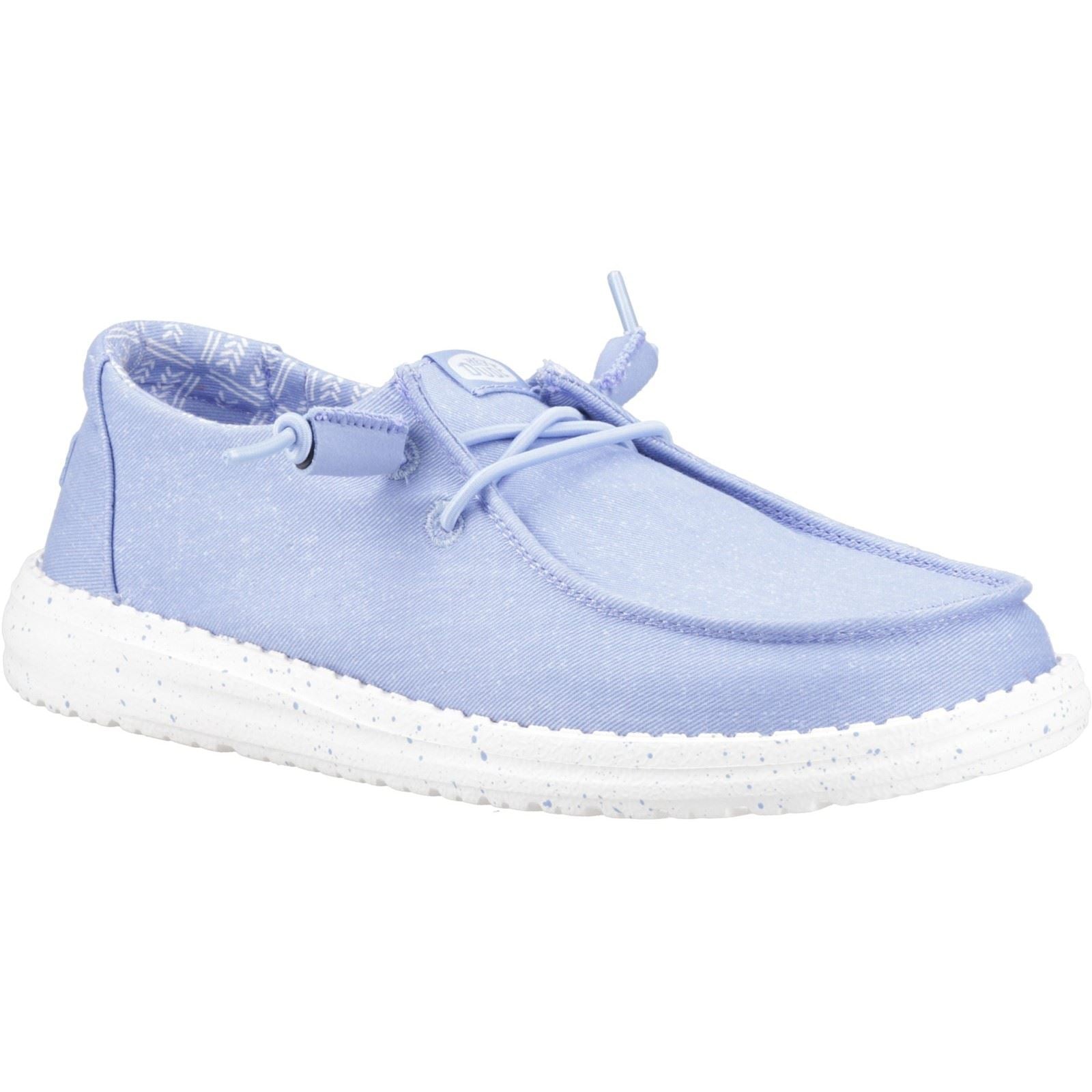 HEYDUDE Wendy Stretch Canvas Textile Women's Hydrangea Blue Loafers