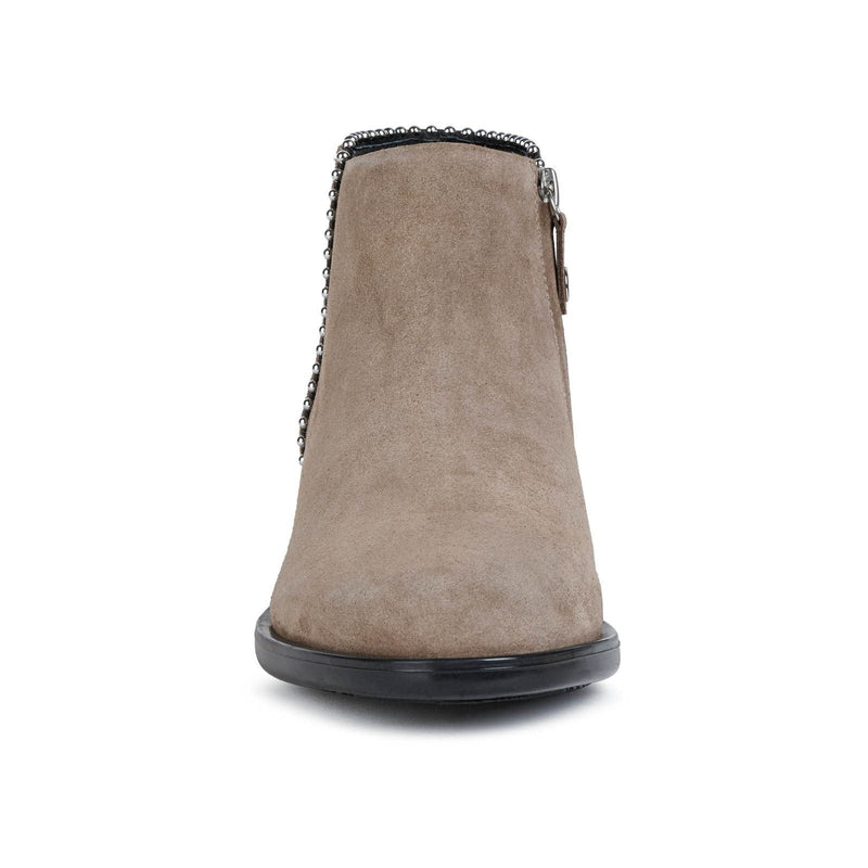 Geox Resia 100% Leather Bovine Suede Women's Dark Beige Boots