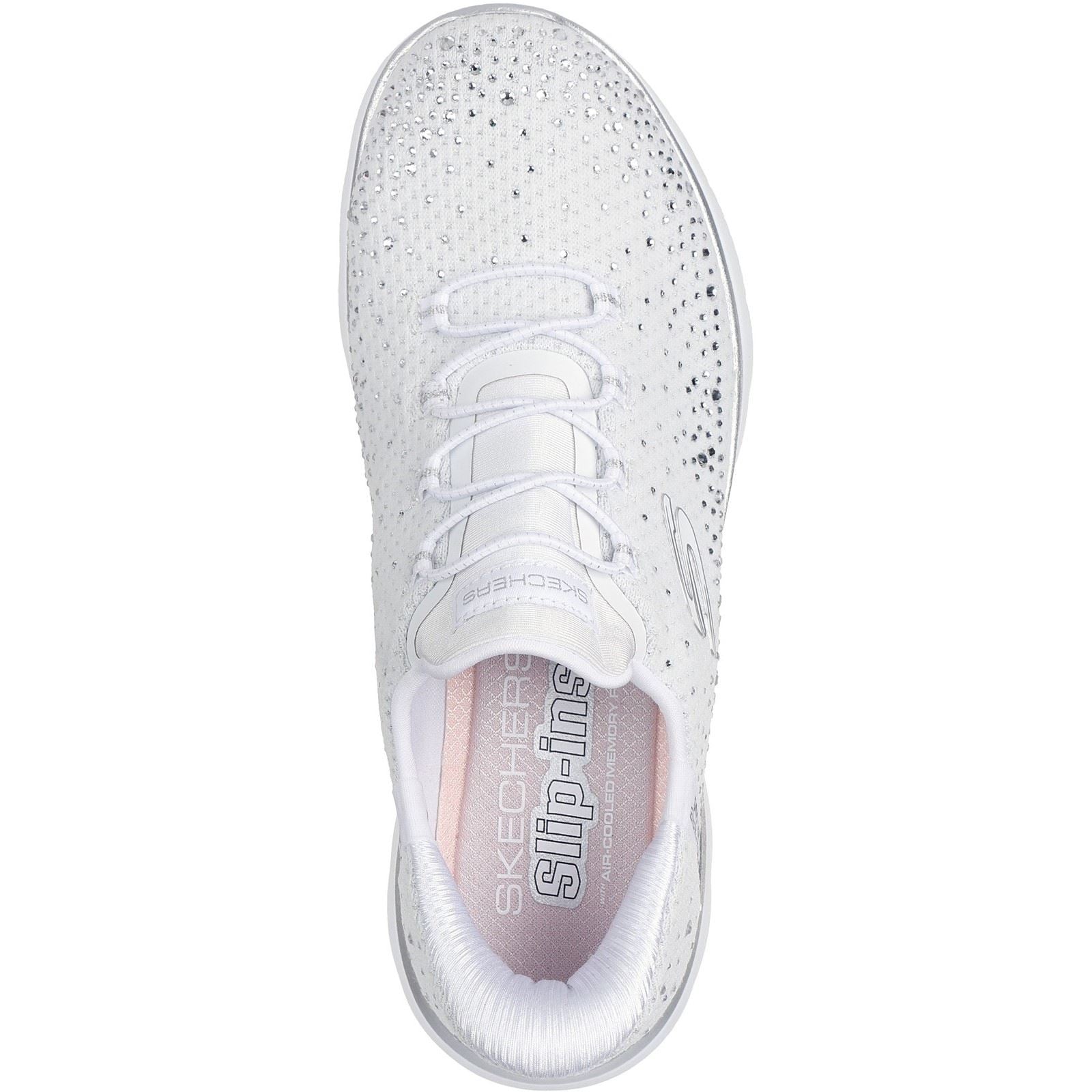 Skechers Summits Brilliant Shine Textile Women's White/Silver Trainers