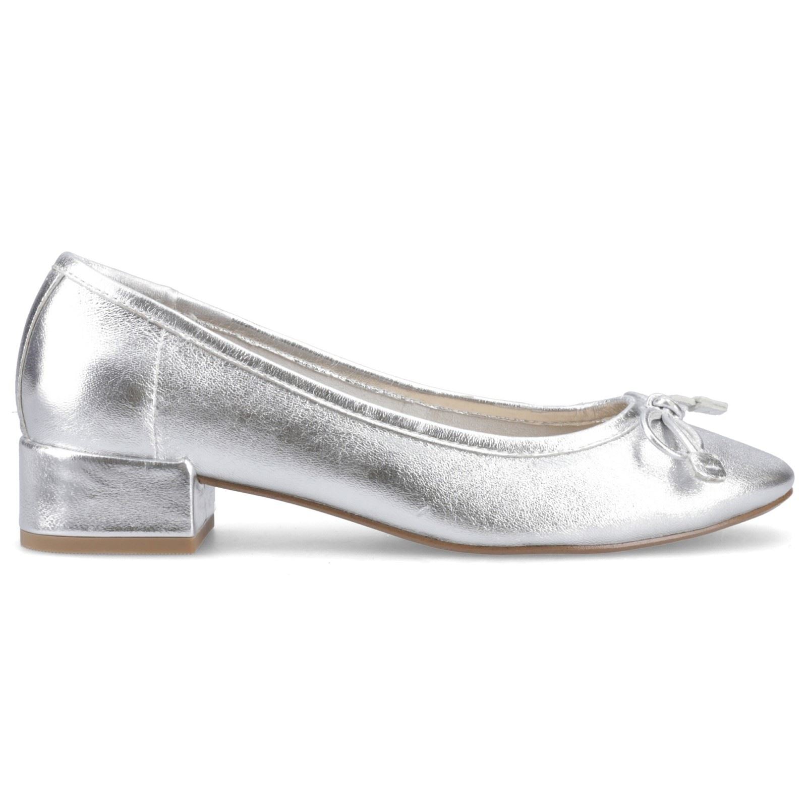 Hush Puppies Silvia Low Heel Sandal Leather Women's Silver Sandals