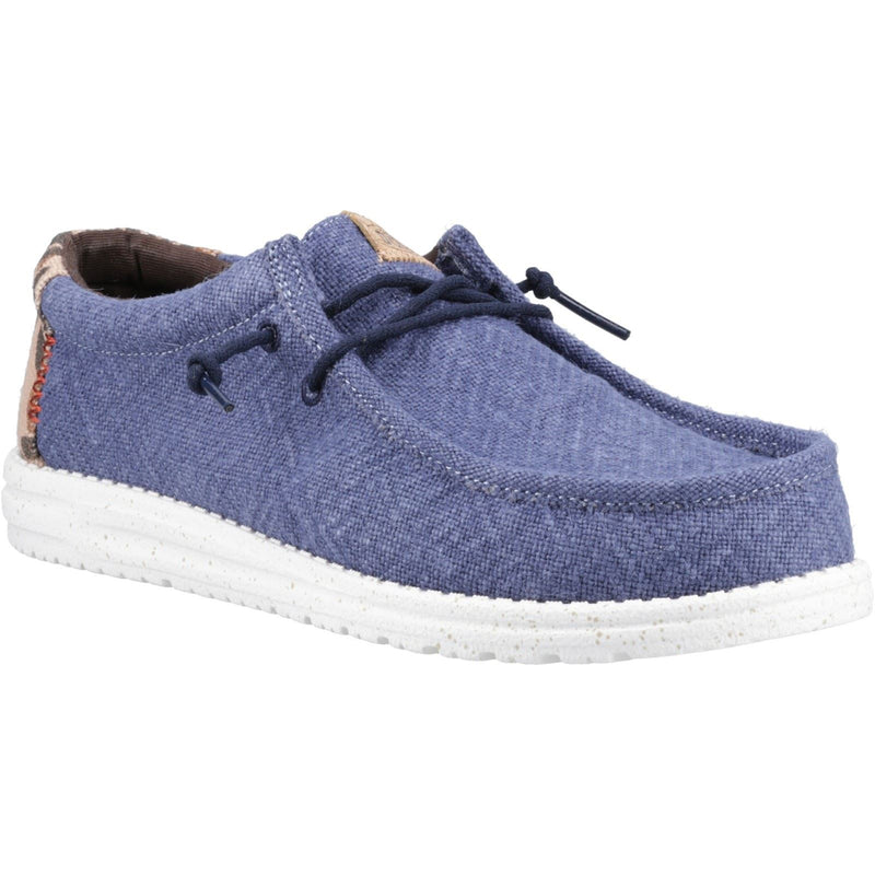 HEYDUDE Wally Palm Jute Jute Men's Navy Blazer/Chili Red Moccasins Shoes