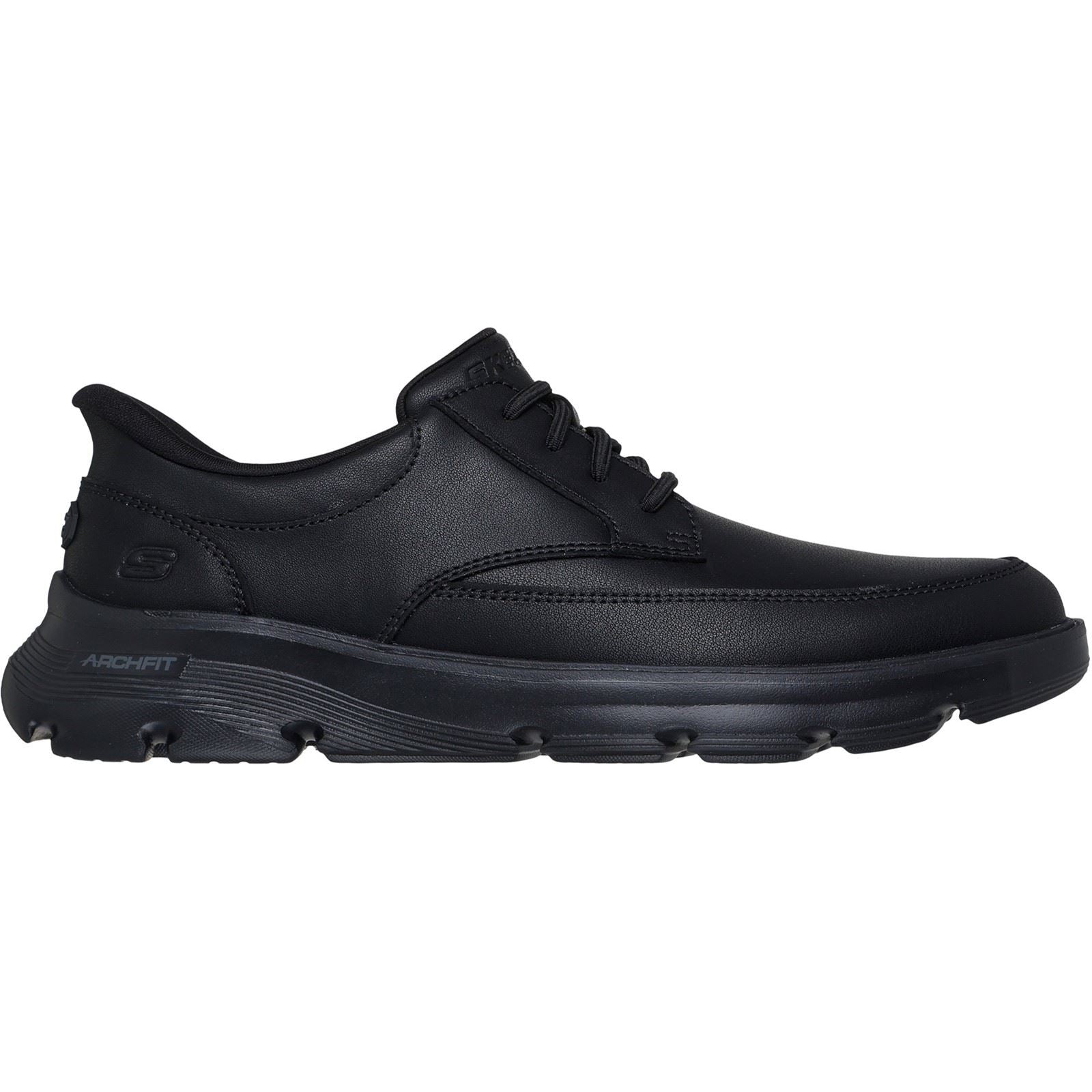 Skechers Arch Fit Garza Rowan Leather Men's Black Lace-Up Shoes