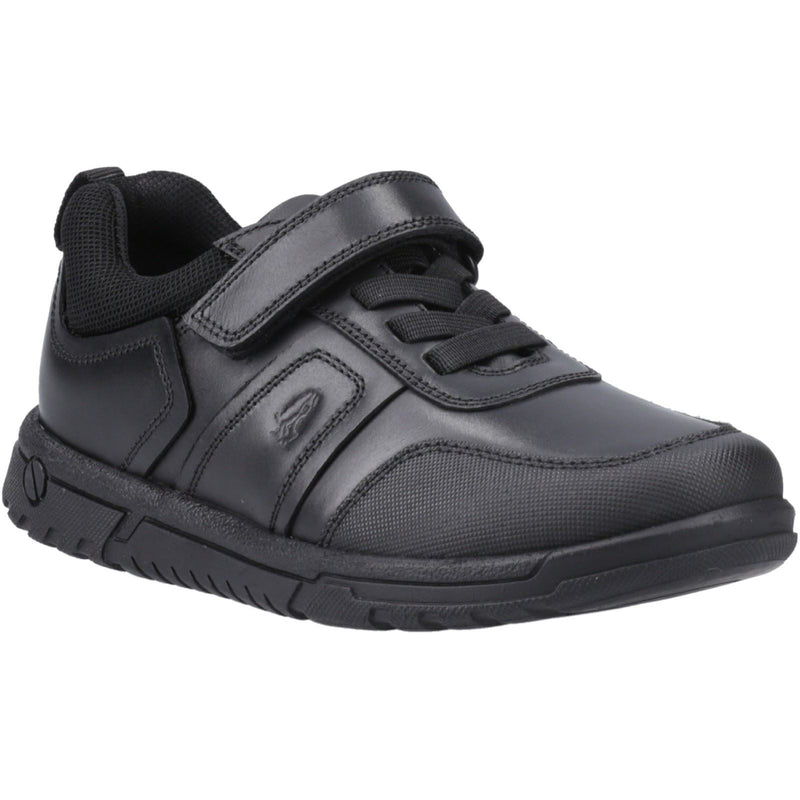 Hush Puppies Sutton Bungee Leather Youth Boy's Black Lace-Up Shoes