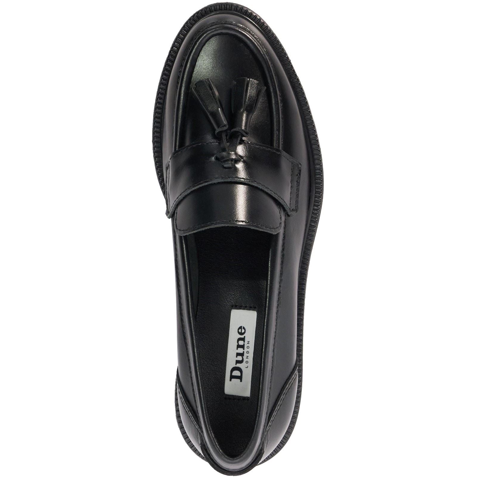 Dune Garda Leather Women's Black Loafers