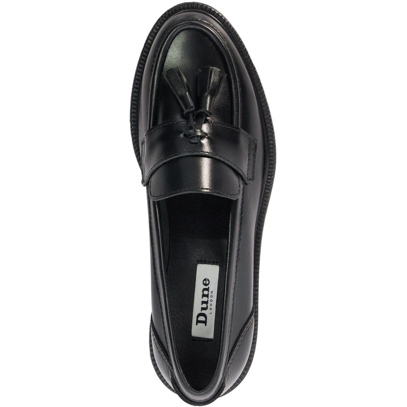 Dune Garda Leather Women's Black Loafers