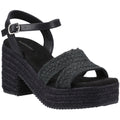 Hush Puppies Jamelia Espadrille Heel Textile Women's Black Sandals