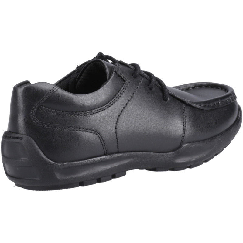 Hush Puppies Mackenzie Leather Youth Boy's Black Lace-Up Shoes