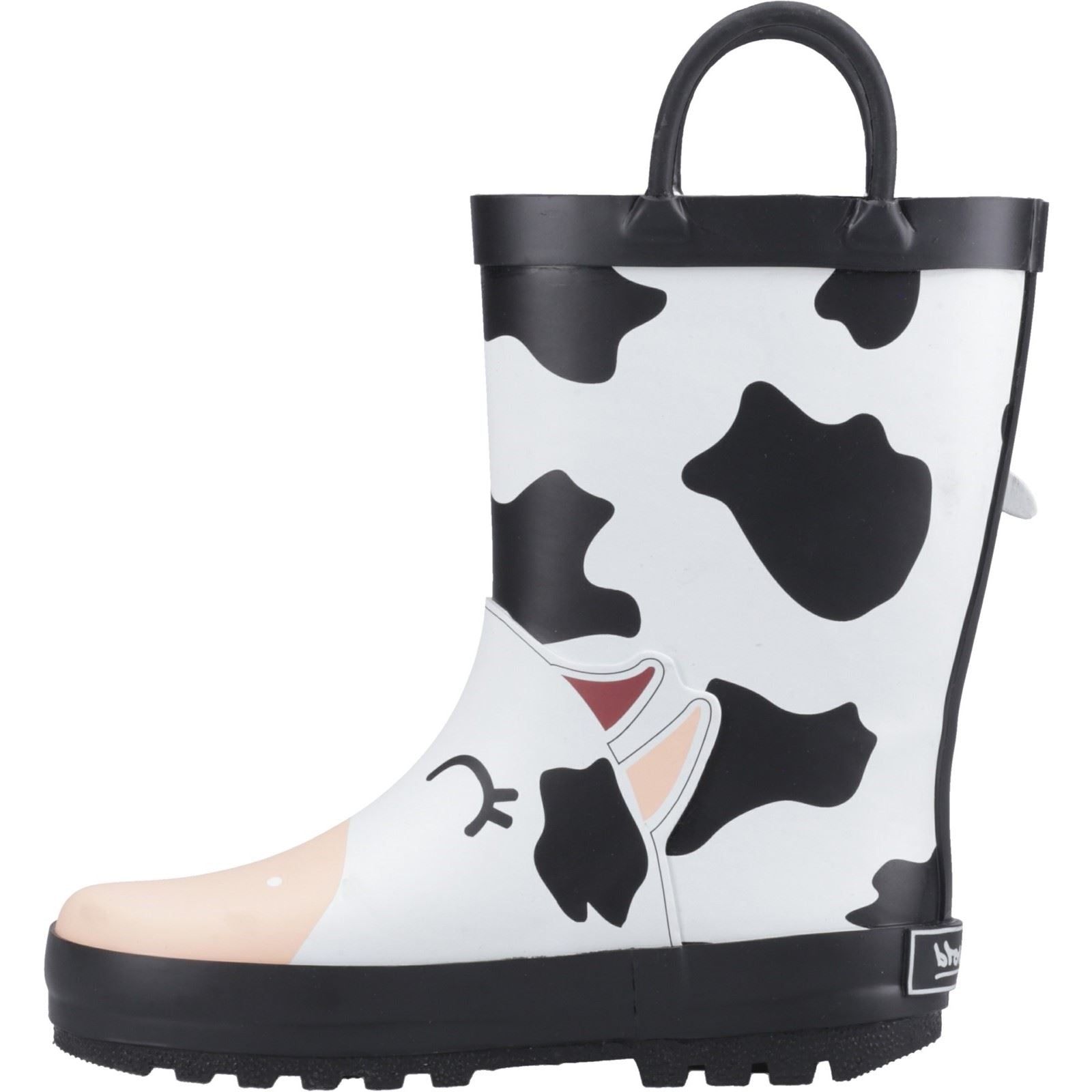Cotswold Puddle 3D Rubber Unisex Kid's Black/White Wellington Boots