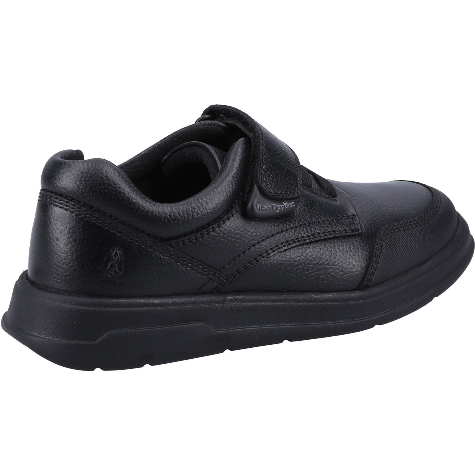 Hush Puppies Rowan Leather Youth Boy's Black Lace-Up Shoes