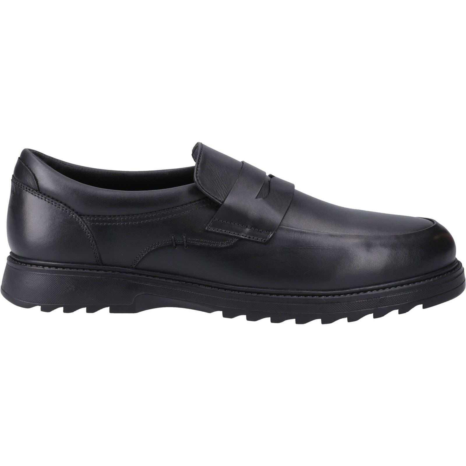 Hush Puppies Rocco Loafer Leather Youth Boy's Black Loafers