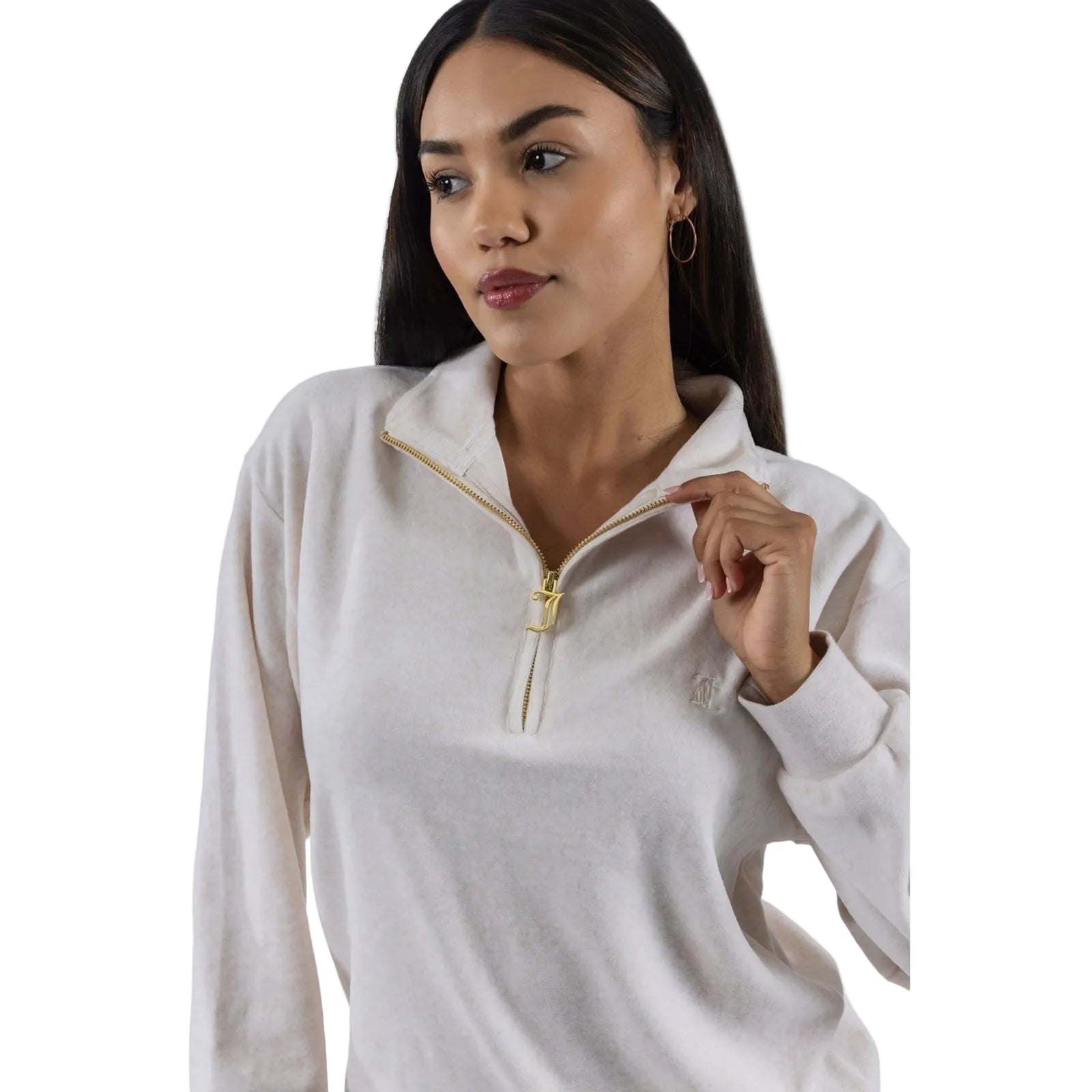 Juicy Couture Pete Gold Polyester Women's Cream Pullover