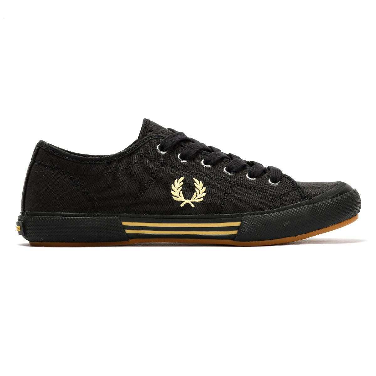 Fred Perry B708 Vintage Tennis Canvas Men's Black/Champagne Trainers