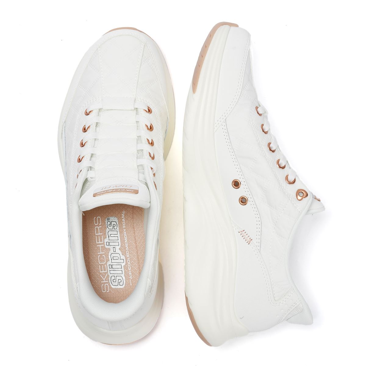 Skechers Slip-Ins Contour Foam Cozy Fit Women's White Trainers