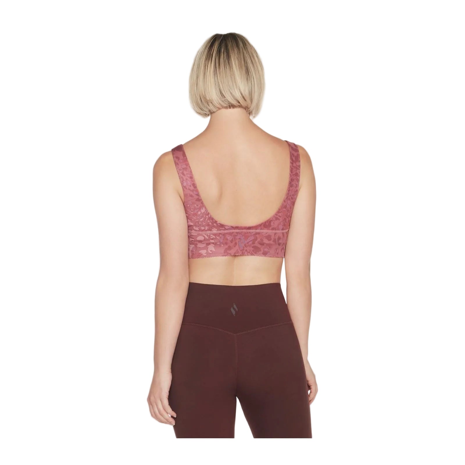 Skechers Performance Gosculpt Leopard Longline Bra Polyester Women's Pink Sports Bra