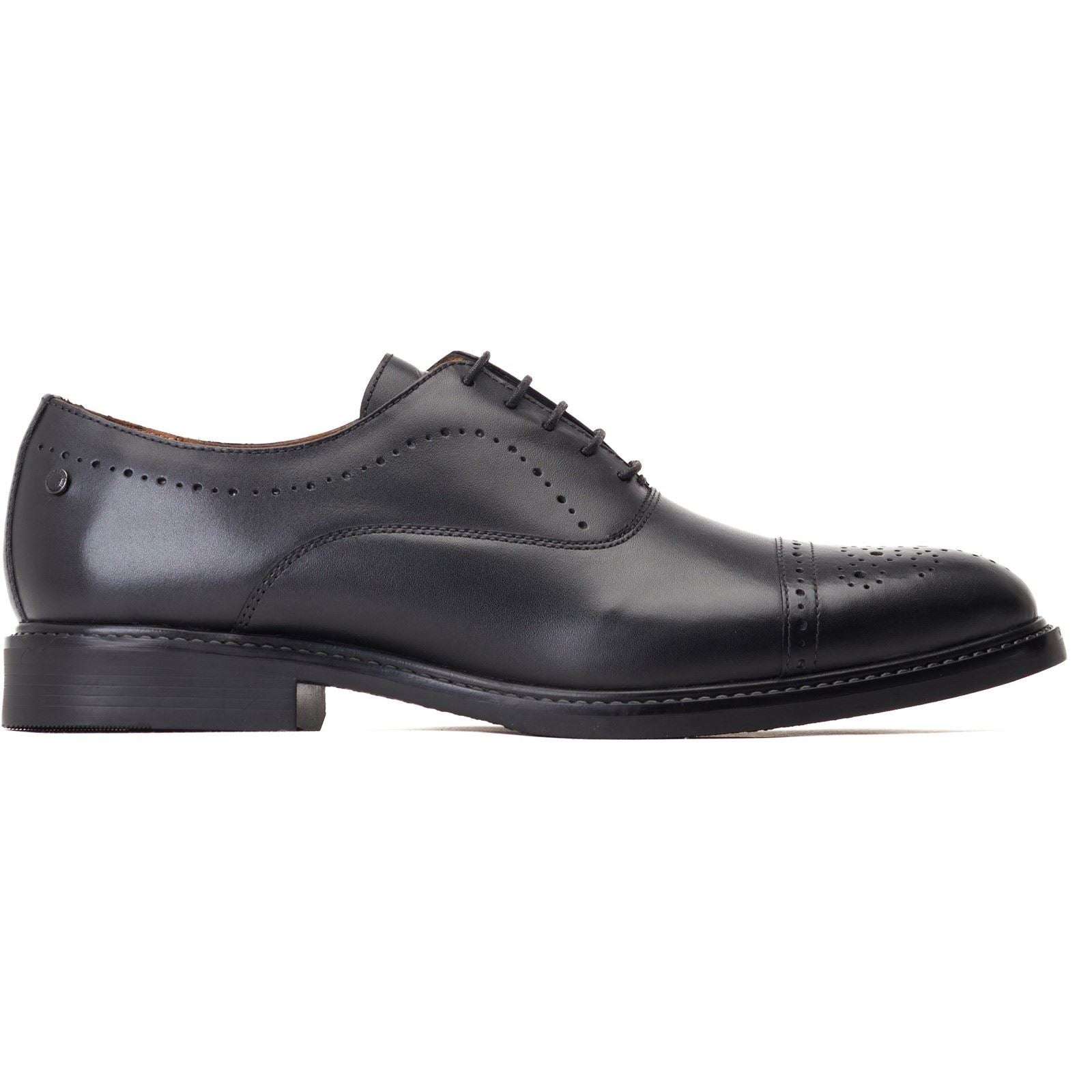 Base London Corbin Leather Men's Black Oxford Shoes