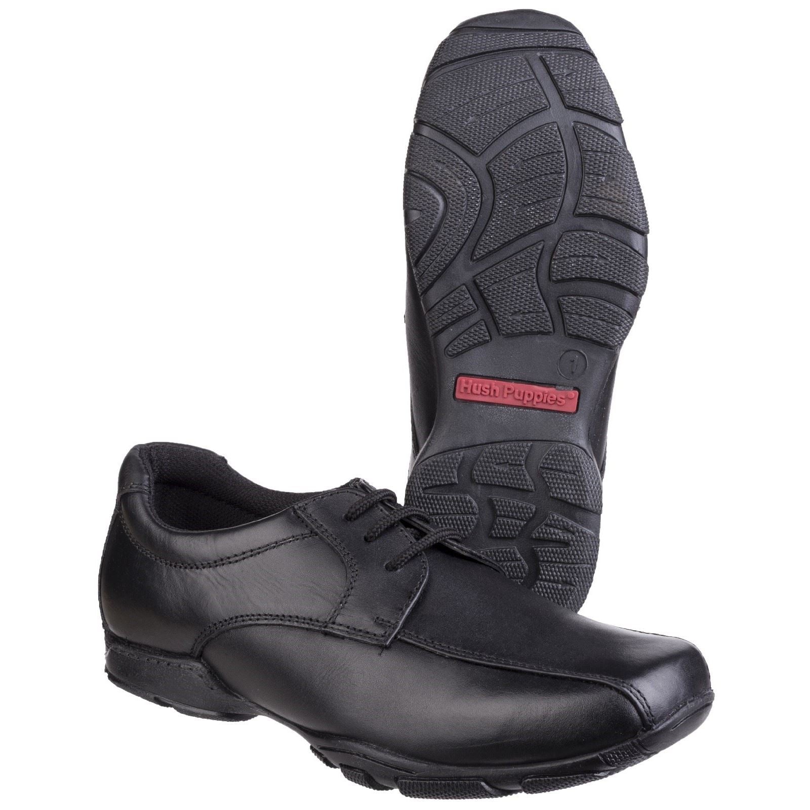 Hush Puppies Vincente Youth Boy's Black Leather Shoes