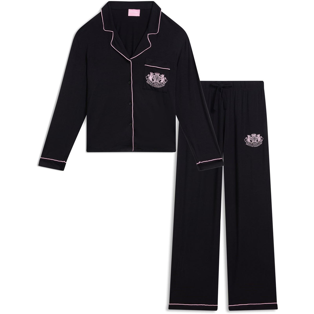 Juicy Couture Crest PJ Set Women's Black Pyjama Sets