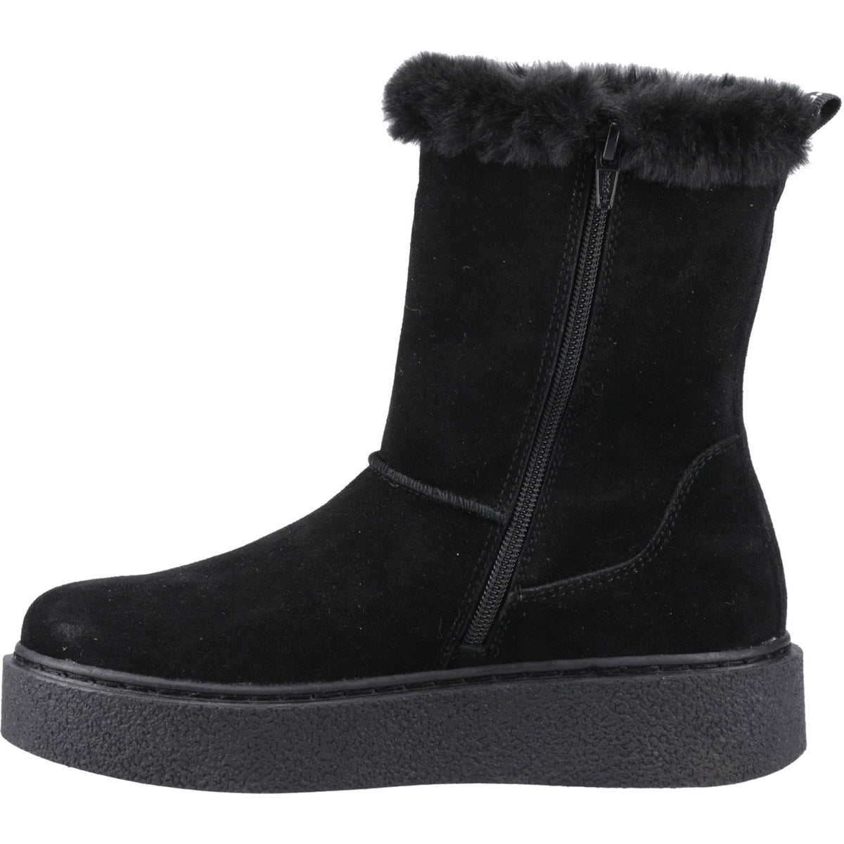 Hush Puppies Becca Mid Suede Women's Black Boots