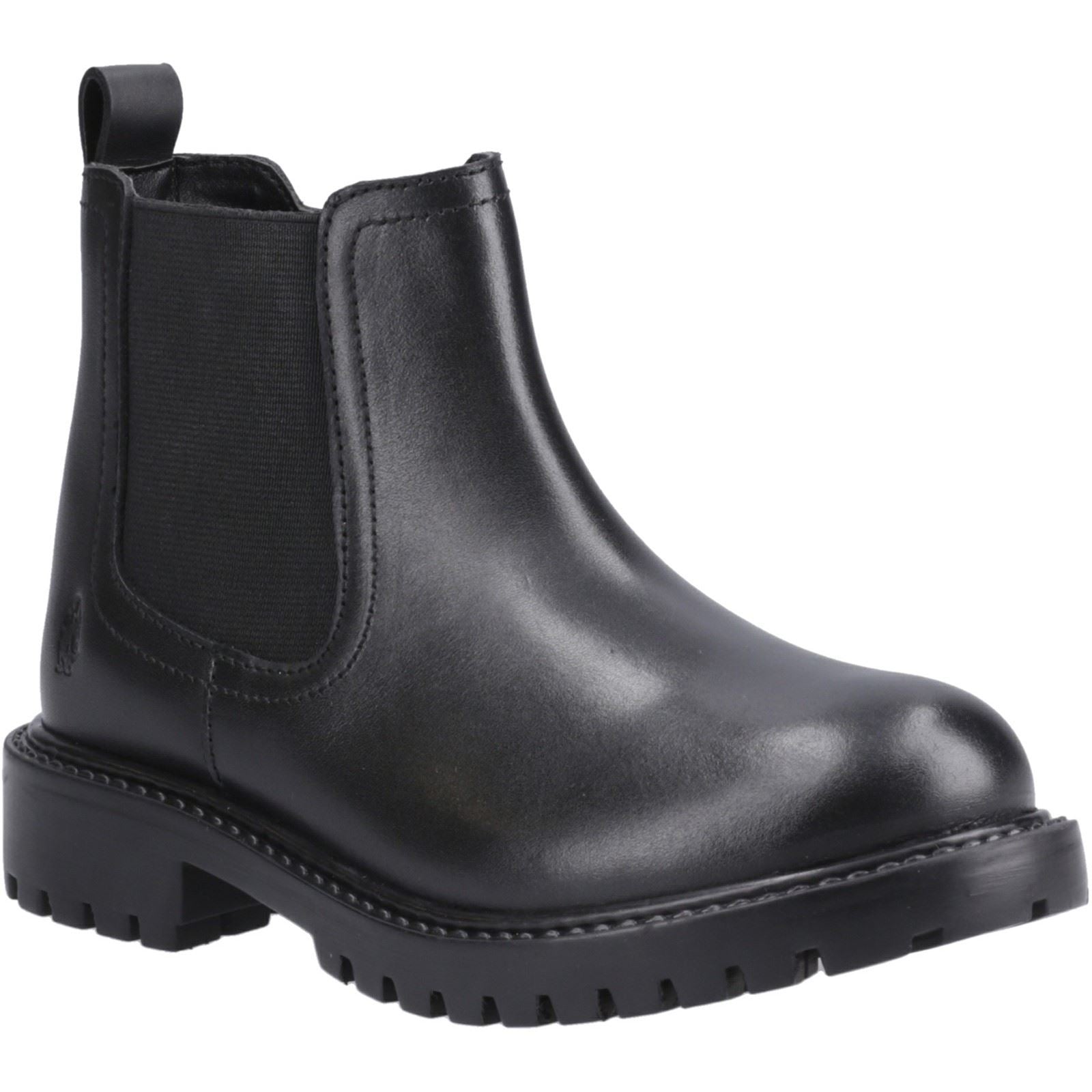 Hush Puppies Ariella Chelsea Leather Youth Girl's Black Boots
