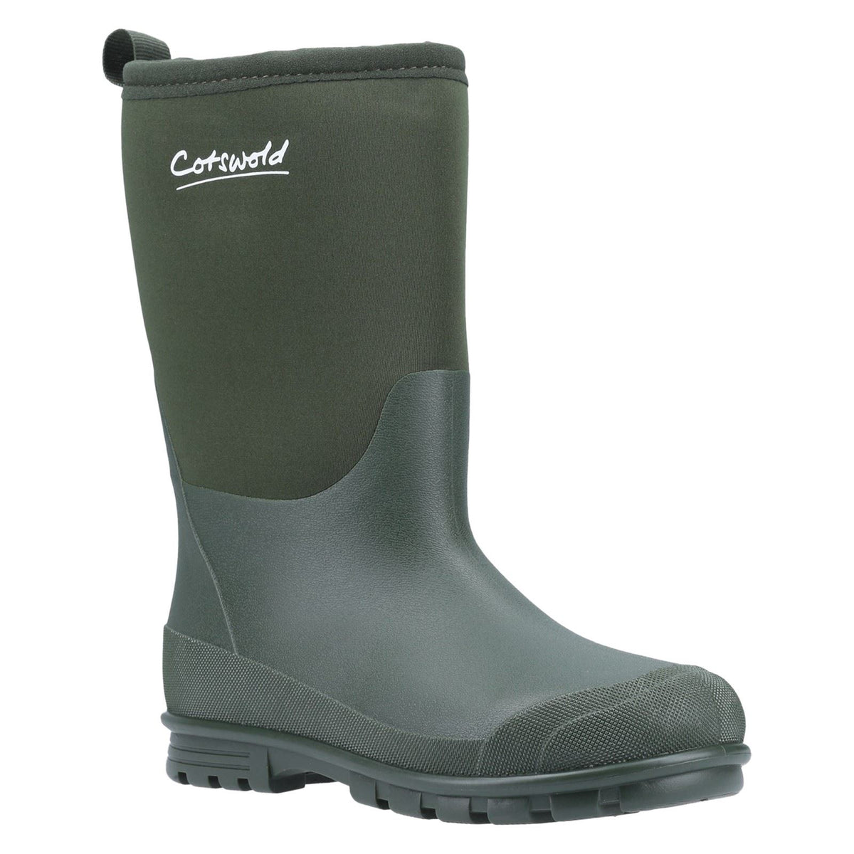 Cotswold Kids Hilly Synthetic Green Wellington Boots