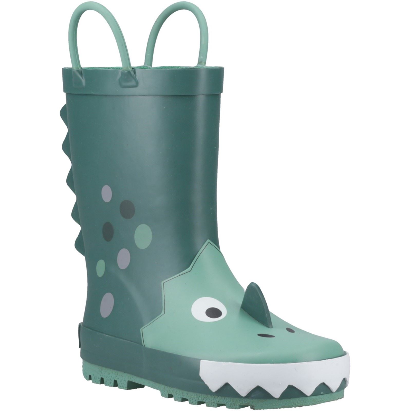 Cotswold Puddle 3D Rubber Unisex Kid's Green Wellington Boots