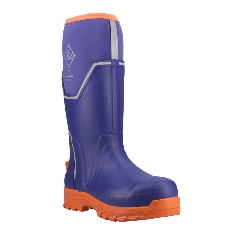 Muck Boots Grit S5 Rubber Men's Blue/Orange Wellington Boots
