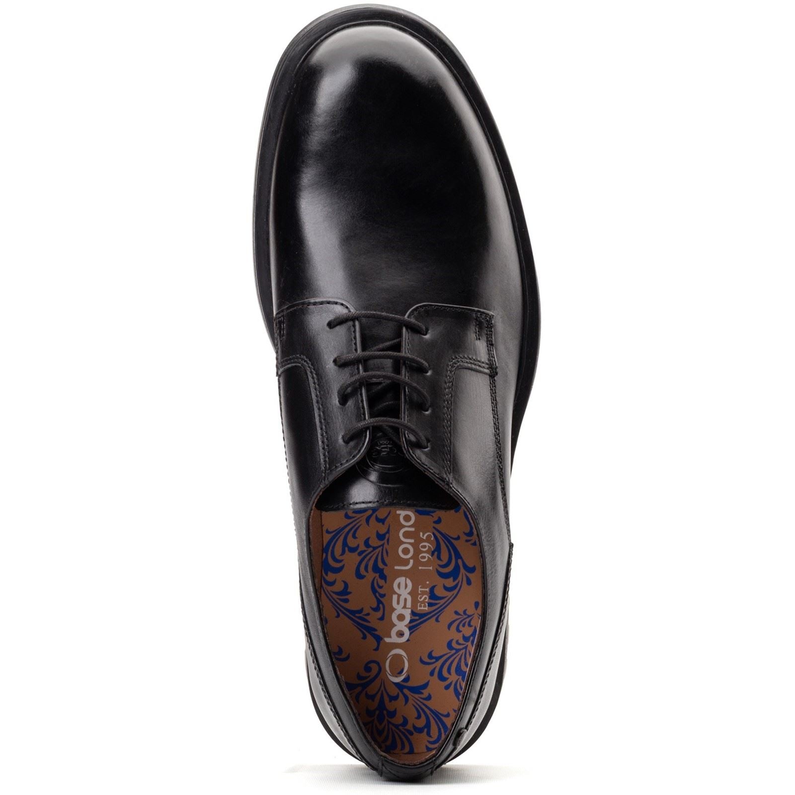 Base London Locke Leather Men's Black Lace-Up Shoes