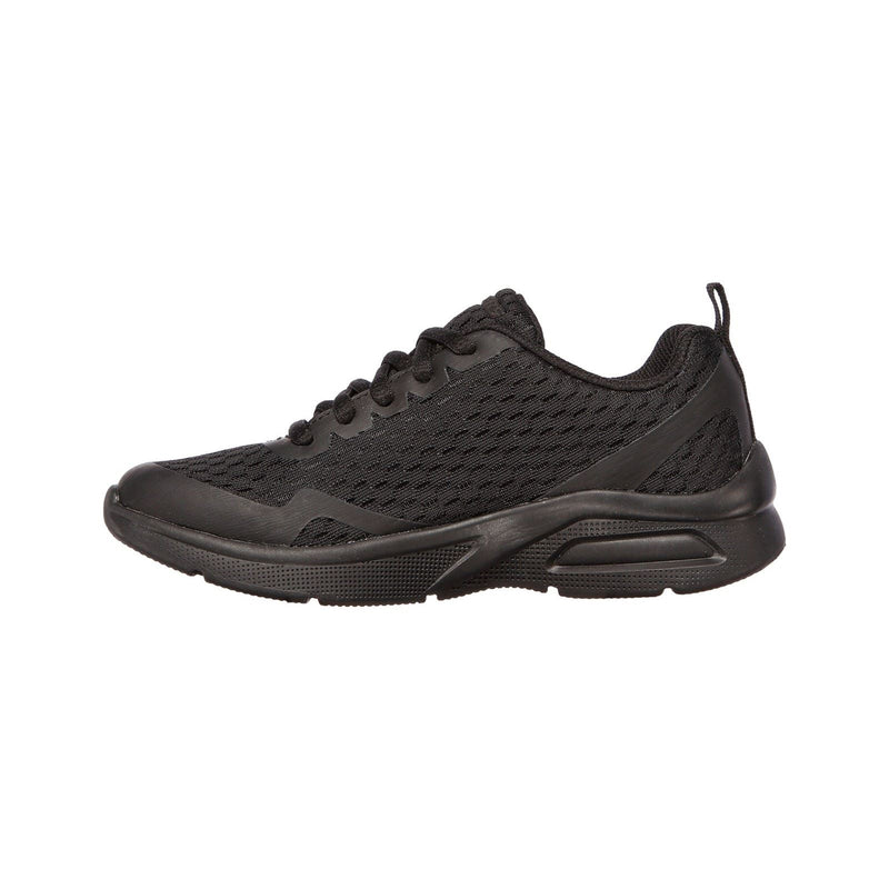 Skechers Microspec Max Synthetic Junior Black Textile & Trim Trainers