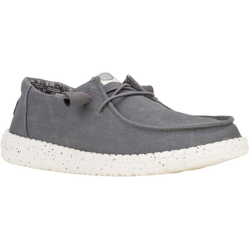 HEYDUDE Wendy Canvas 100% Cotton Women's Dark Grey Loafers
