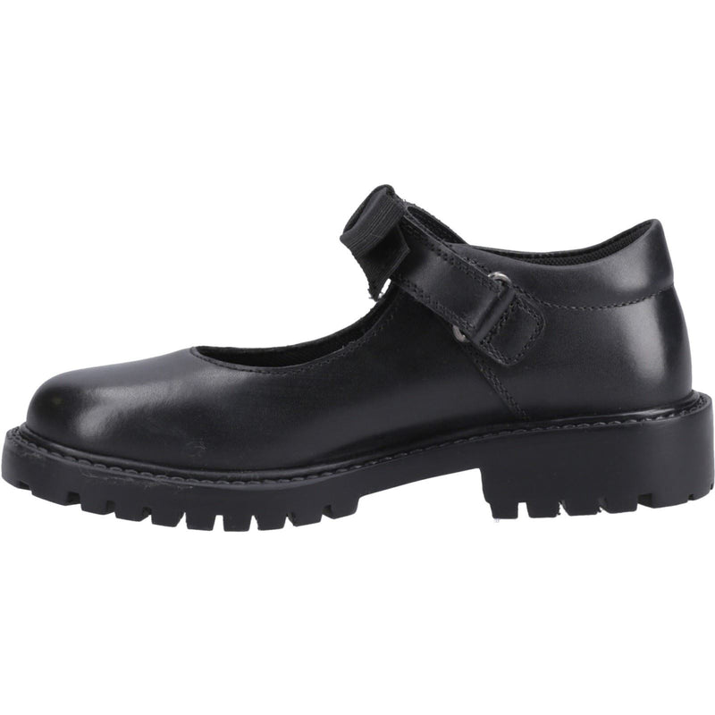 Hush Puppies Astrid Bow Leather Junior Black Shoes